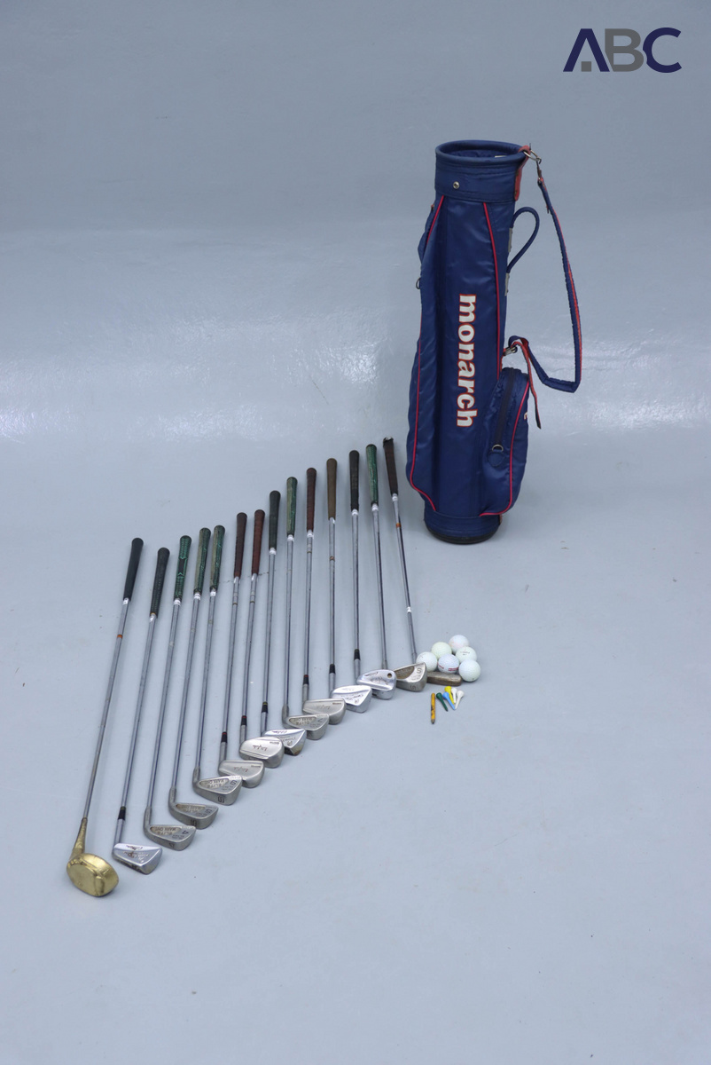 Monarch Golf Bag, Clubs, Balls & Tees (1 Lot)