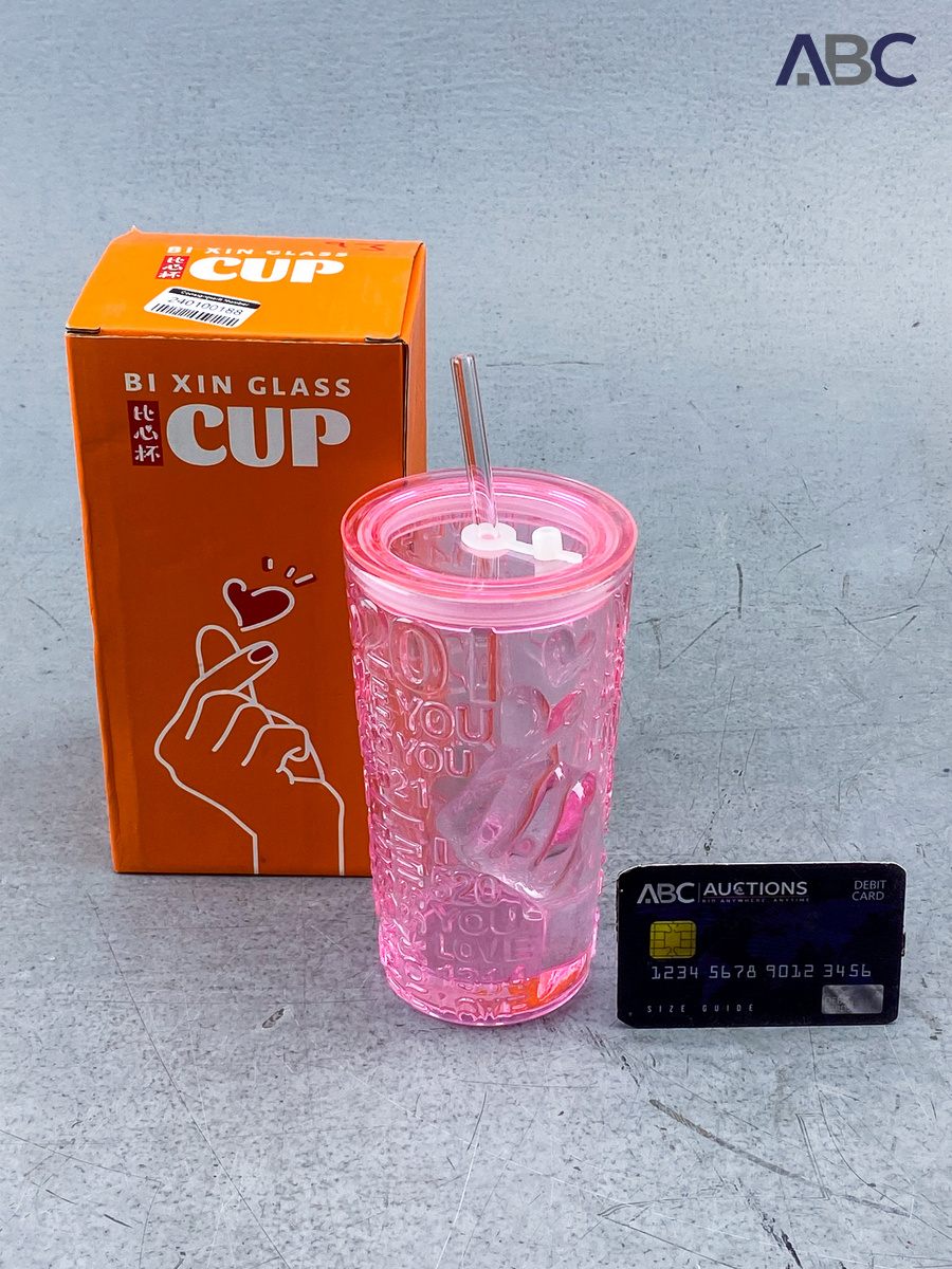 Glass Cup With Straw (430ml) (1)