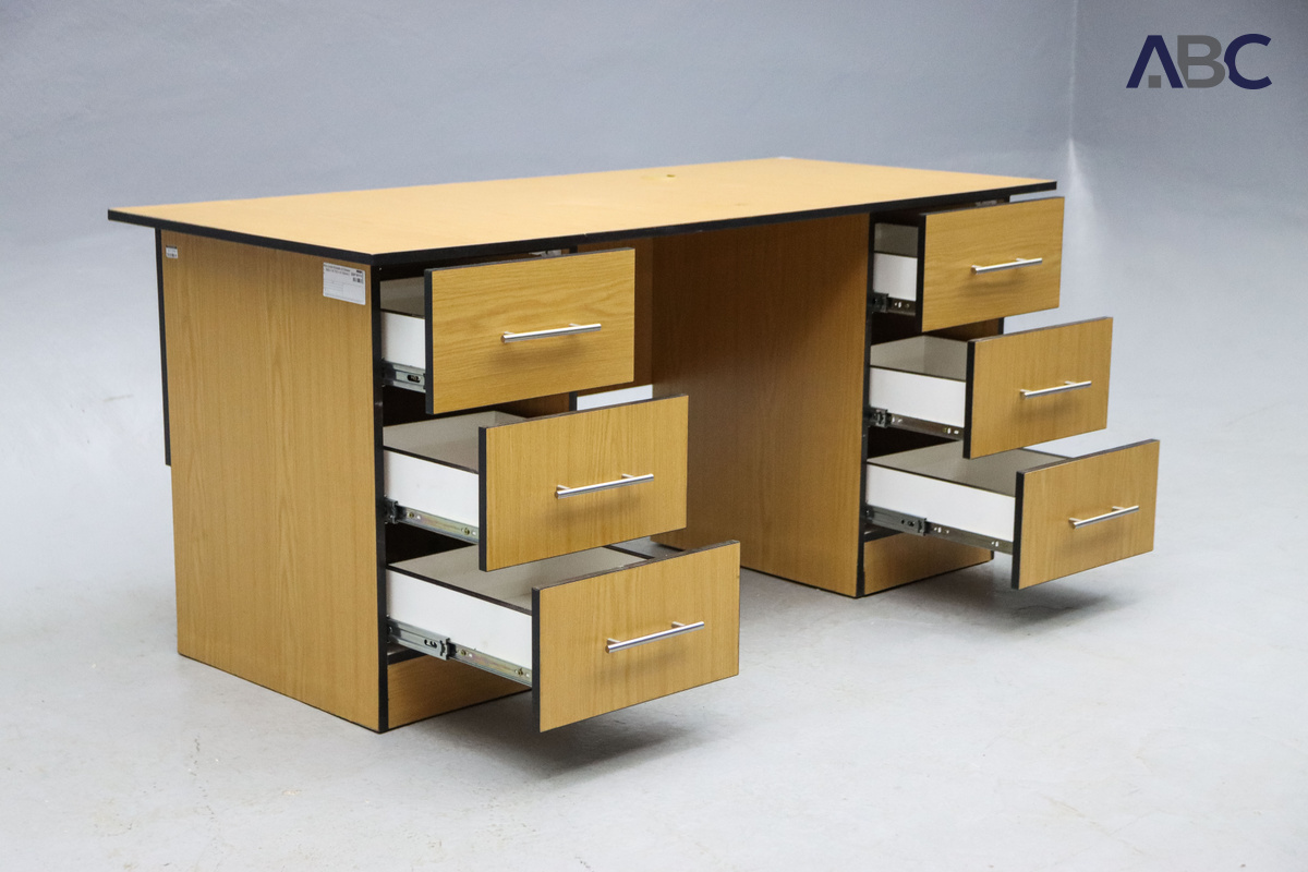 Office Desk Wooden (6 Drawer L 1600 × W 700 × H 740mm) (1)