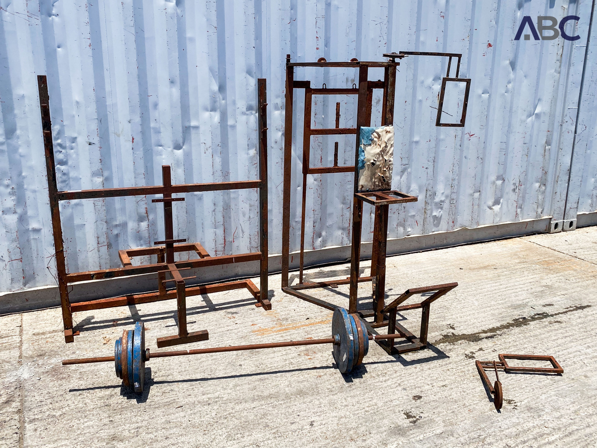 Assorted Fitness Bench Frames & Weights Metal (1 Lot)