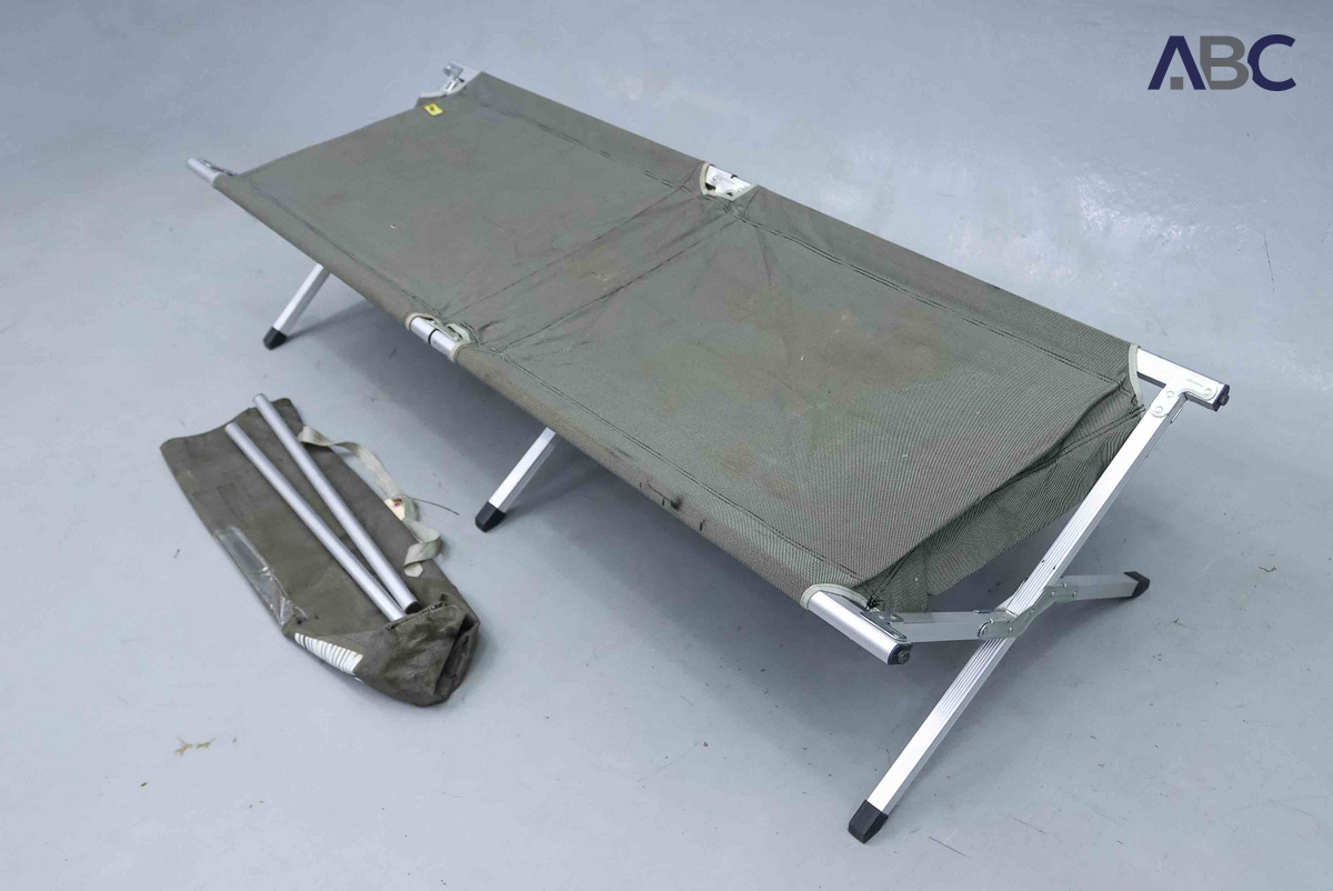 Bush Baby Camping Stretcher Bed Canvas Top Aluminium Framed (120KG L