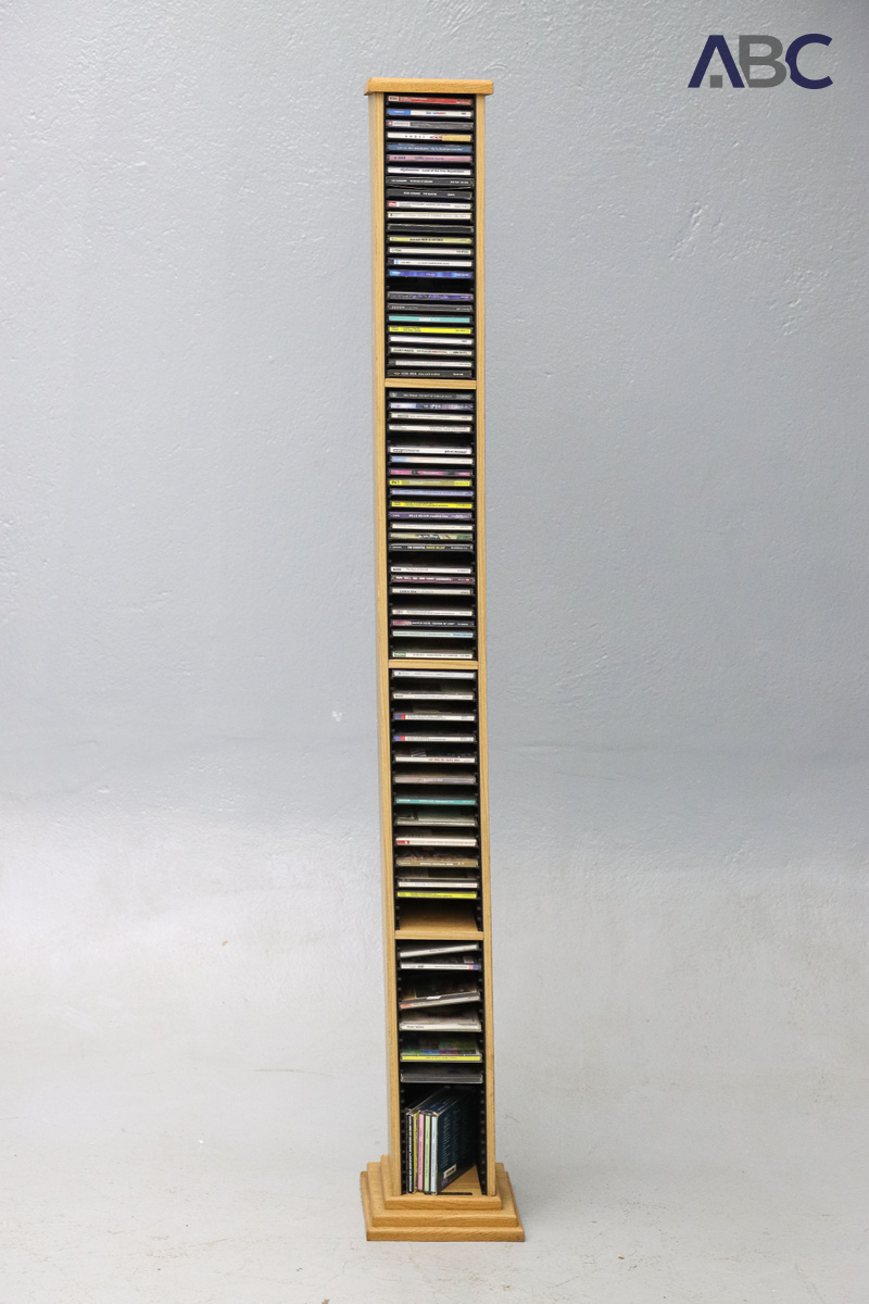 CD Rack With CD's Wooden (L 170 × W 160 × H 1720mm) (1)